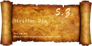 Strifler Zia névjegykártya